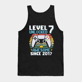 Level 7 Unlocked Awesome Since 2017 Tank Top